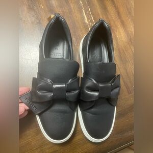 Buscemi Women's Black Leather Bow Sneakers